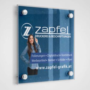 Acrylglasschilder Firmenschild Zapfel Druckerei & Beschriftungen Pinkafeld