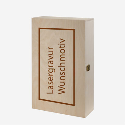 Holzbox Weinbox Flaschenbox graviert mit Wunschmotiv