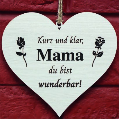 Holz Herz Muttertagsgeschenk Druckerei Zapfel Pinkafeld