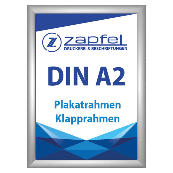 Klapprahmen DIN A2 silberner Rahmen Druckerei Zapfel Pinkafeld