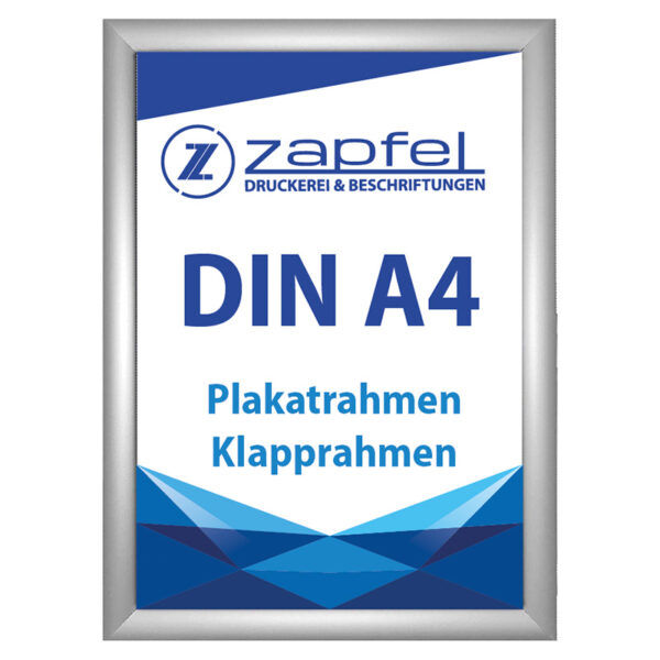 Klapprahmen DIN A4 silberner Rahmen Druckerei Zapfel Pinkafeld